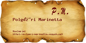 Polgári Marinetta névjegykártya